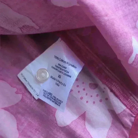 Floral Pink Cotton Button Down Shirt - Picture 6 of 7